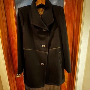 BCBGMaxAzria Classic Black Pea Coat